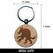 Werewolf Monster Wolf Man Silhouette Halloween Engraved Wood Round Keychain Tag Charm